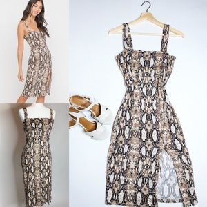 LUSH | Brown python Midi | Date night dress